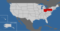 Map indicating visited states: Pennsylvania,Ohio